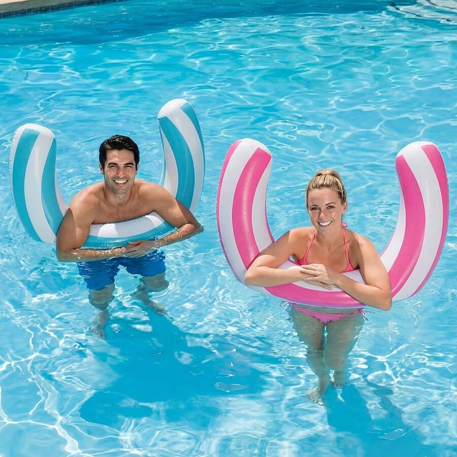 Nuevo flotador inflable de medio círculo, accesorio flotante para piscina, accesorio de entretenimiento acuático en forma de arco, adecuado para piscina, playa, mar, fiesta, esencial de playa, accesorio de playa, flotador de piscina, esenciales de playa, flotador de piscina