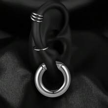 1件装不锈钢时尚圆形耳坠耳扩耳器耳钉耳扩扩器穿刺饰品女士耳环撑耳器新款 - 圓 - 查看 12