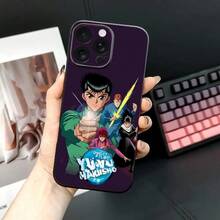 Funda de teléfono Anime YuYu Hakusho para  17 Pro Max, 16, 15,  14, 13, 12, 11, satinada, brillante, excelente regalo, delgada. - Negro6 - Ver 2