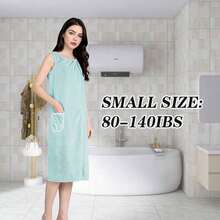 1pc Absorbent Bath Towel With Pockets Women Quick Drying Spa Wrap And Sauna Kilt - 綠色 100*130厘米 - 查看 12