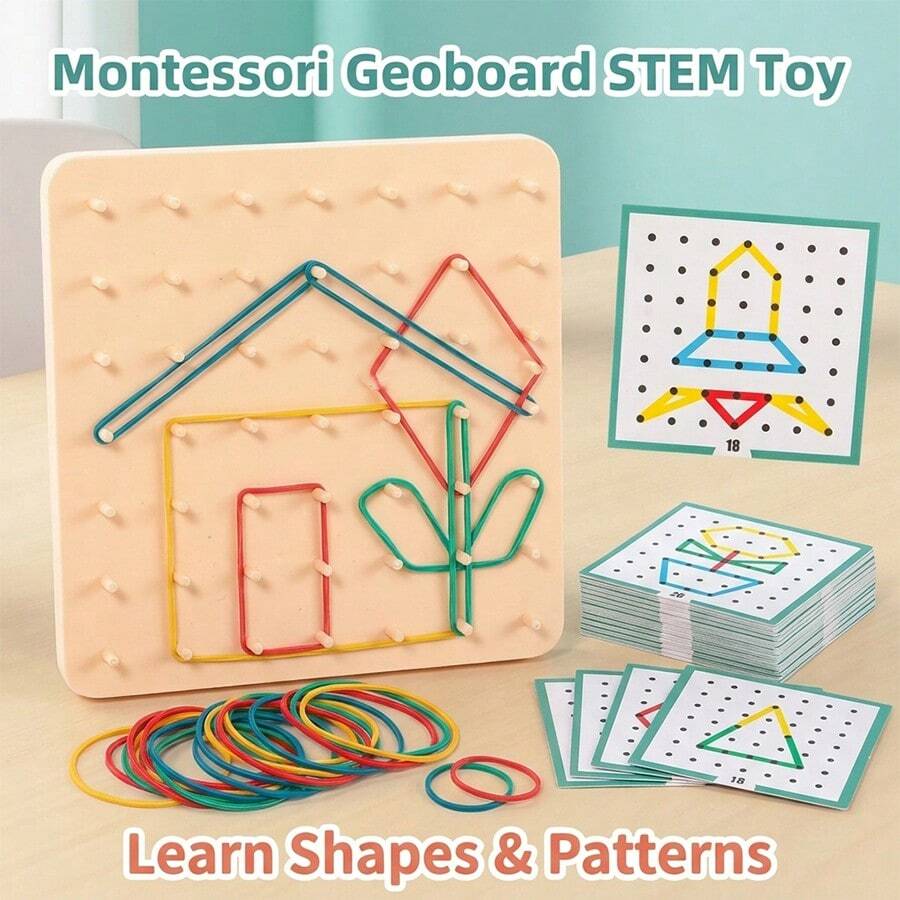 Geoplaca de Plástico Manipulativos Matemáticos (Bloques de Matriz) – Juguete Educativo de Emparejamiento de Formas, Matriz de Rompecabezas STEM, Desarrollador de Habilidades Motoras Finas, Acertijo Mental para Niños, Juguete de Desarrollo Temprano, Juego de Memoria para Niños (3+ años) y Adultos, Geoplaca Estimulante del Cerebro