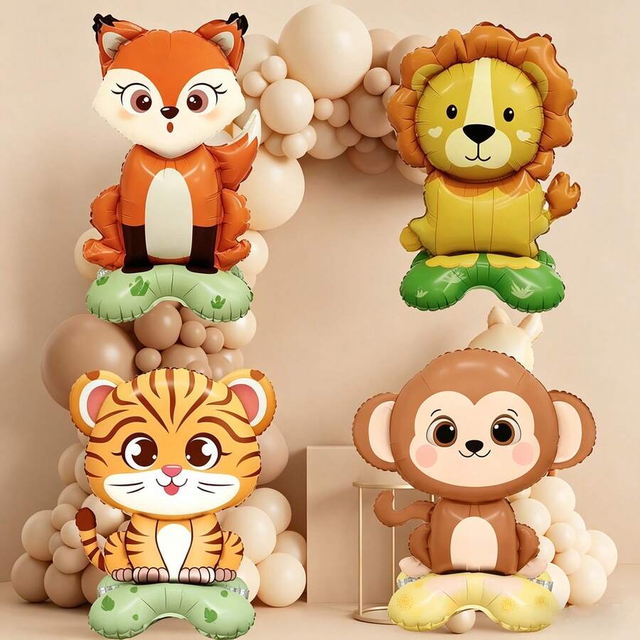 4個中型底座立式鋁箔動物氣球,適用於生日、畢業、婚禮慶祝 - 豐富的派對裝飾,活動氣球 | 耐用派對氣球 - 查看 1