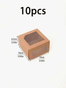 10 piezas Cajas de regalo de cartón blanco grande para macarrones con ventana ondulada, adecuadas para pasteles, chocolates, galletas, postres, aplicables para cumpleaños, fiestas, bodas - Ver 10
