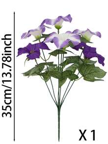 1/2/4pcs Artificial Cornflower UV-Resistant, Faux Silk Outdoor Fake Plants For Porch, Garden, Yard, Purple And White Realistic Floral Decor - Purple White - View 14