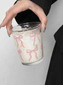 1个高温硼硅玻璃杯，手绘彩色爱心图案，可爱女孩早餐杯，适用于牛奶、咖啡、果汁，大容量直筒饮用杯，适合办公室、家庭、咖啡馆、餐厅、聚会，是送给女性和女孩的节日礼物，也可用作果汁杯或咖啡杯。 - 彩色 - 查看 6