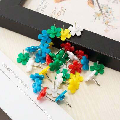 可爱花朵造型毛毡板图钉，装饰软木板照片墙装饰