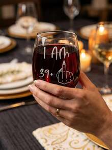 Interesting 40th Birthday Footless Wine Glass: Laser Engraved Gift - Transparent - View 6