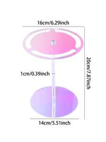 1pc Colorful Acrylic Fashion Glasses Display Stand, High-Quality Rainbow 360° Rotating Round Holder, Transparent Desktop Glasses Storage Rack - Gradient - View 4