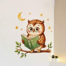 1PC Owl Window Clings,Wall Sticker,Self-Adhesive Window Stickers For Glass,Reading Books - Animal Window Stickers Make Great Gifts.Suitable For Bedroom And Living Room, Dining Room, Study, Bathroom - A - View 11