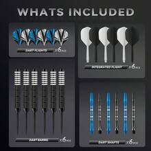 HUANQU Conjunto de Dardos Rígidos de 150mm, Dardos de 23g, Conjunto de 6 Dardos Profissionais (Incluindo 6 Voos de Dardo Sobressalentes + 6 Hastes de Dardo de Alumínio + 1 Caixa de Armazenamento), Anti-Queda de Alta Qualidade e Precisão, Presente Corporativo, Adequado para Jogos Competitivos + Entretenimento Familiar, Presente para o Dia dos Namorados/Páscoa/Dia dos Pais/Volta às Aulas - Multicolorido - Visão 2
