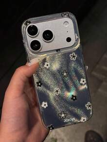 春季花卉雷射軟手機殼，相容 iPhone 17 Pro Max、17 Pro、17、16 Pro Max、16 Pro、16、5、14、13 Pro Max。柔軟 TPU 材質配花卉圖案，為女性提供優雅保護。 - 銀色 - 查看 2