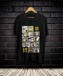 Camiseta Himiko Toga Unissex Preta de Algodão, Estampa Icônica da de Anime, Caimento Super Confortável, Roupa Casual para Todas as Estações, Perfeita para Fãs e Colecionadores de Mangá, Ótima Opção de Presente para Festividades e Amizade com Pessoas Queridas. - Preto - Ver 1
