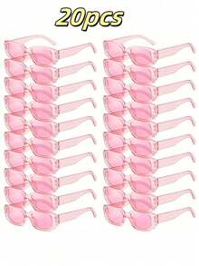 1 Pair/20 Pairs Retro Square Glasses, Black & White, Unisex Eyewear For Party Wedding And Sports Event - Multicolor - View 21