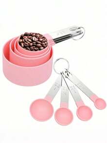 1/4/8pcs Measuring Cup And Spoon Set | Graduated Measuring Spoons | Coffee, Flour Specific And Handle Measuring Spoons | Stackable Measuring Cups And Spoons | Cooking And Baking Tools | Kitchen Cooking And Baking Utensils | Home And School Essential Kitchen Gadgets - Multicolor - View 8