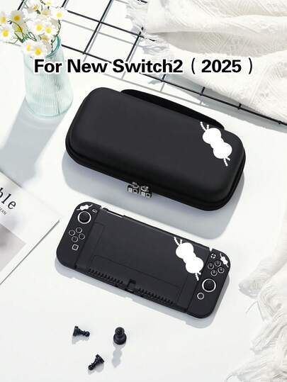 1 chiếc ốp bảo vệ thanh lịch họa tiết nơ ngọc trai dễ thương cho OLED/Switch NS/Lite, phụ kiện máy chơi game Switch, món quà tốt nhất cho người chơi Switch.