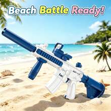 Electric Water Gun For Kids,Automatic Squirt Guns For Boy & Girl Adults Water Blaster,Spray Distance Up To 32ft ,Waterblaster,Pink& Blue,62cm Plastic Toy. - M416-blue - View 8
