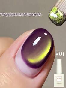 12ml Green, Purple Grape, And Blue Ocean Bubble Cat Eye Nail Gel. 2026 Spring And Summer New Nude Nail Salon Design, Perfect For Ladies Shopping, Dating, DIY Nails At Home With LED And UV Base Gel. Top Coat For Nail Repair Effects. - Multicolor - View 13