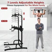 Power Tower Pull-Up Bar Dip Station For Strength Training, Suitable For Home Gym - Black - View 2