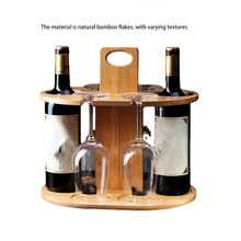 1 pieza Estantería de vino de madera, Soporte para botellas de vino, Estante de exhibición de vino, Estantería de almacenamiento de vino, Adecuado para uso doméstico/bar - Ver 4