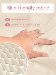 Ga trải giường trơn HONEYMOON 1 chiếc, chất liệu 100% polyester, nhẹ như mây, phù hợp với nệm có độ sâu 9-12 inch, mềm mại và thoáng khí, không co rút - Kích thước T F Q K cho gia đình và ký túc xá, đạt chứng nhận Oeko-Tex, món quà tuyệt vời cho mẹ, màu be. - Màu be - Xem 7