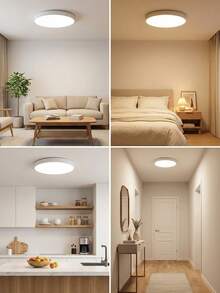 JYWDlights 1pc 10000mAh Modern White LED Ceiling Light, 7.7 Inch, Rechargeable Radar Sensor, ABS+PC Material, Wireless Dimmable 3 Colors, With Remote Control, Suitable For Corridor, Wardrobe, Bathroom - one-size - View 10