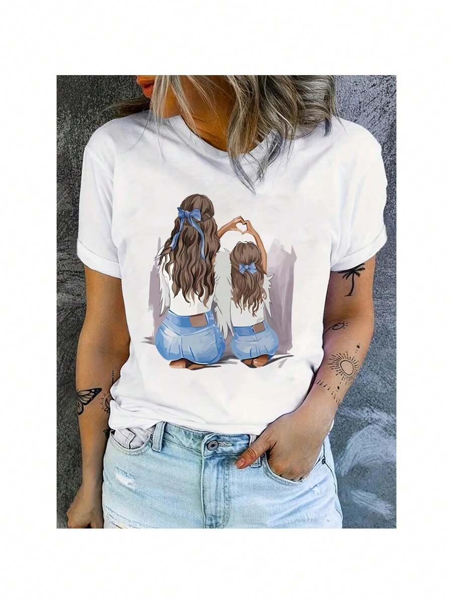 deyin Dam-T-shirts - Vitt - Visa 1