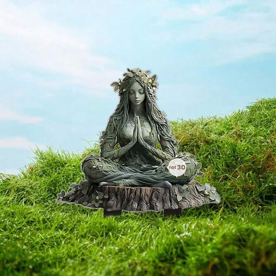 亚克力花园装饰插牌，大地母亲绿色户外庭院装饰工艺品