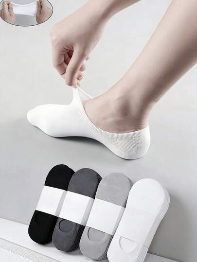 5 Pairs Of Autumn/Winter Women's Mid-Calf Socks, White, Athletic Casual Socks (Cardboard Not Included)