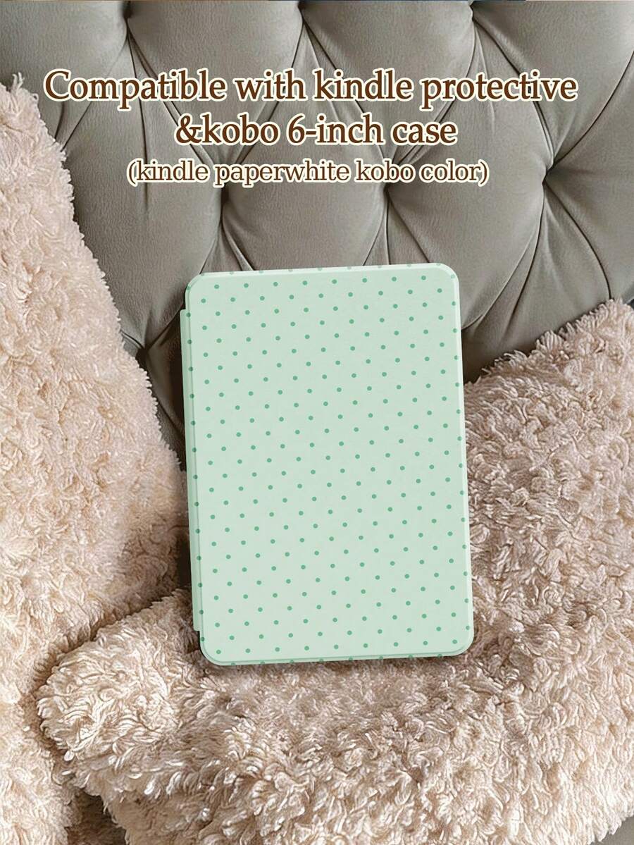 1个薄荷绿波点图案 Kindle 保护套,全方位保护,防摔防尘,采用柔软 TPU 材质,边角气垫减震,适用于 Kindle Paperwhite 第 11 代(2021 年款)、Kindle(第 11 代)(2022 年款)、Kindle(第 11 代至 2024 年款)(6 英寸),完美贴合,保护您的阅读设备。 - 彩色 - View 1