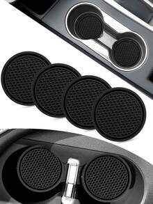 4pcs/2pcs/1pc Universal Car Anti-Slip Cup Holder Mat, Embedded Silicone Cup Pad, Car Interior Accessory Set (7cm/2.75 Inch) - Style a - View 3