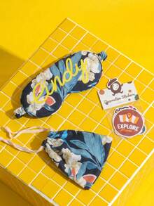 Takeoak 3pcs Personalized Hawaiian Name Eye Mask Set With Storage Bag And Stickers, Customizable Single Letter Sleep Mask, Cute Travel Accessory, Soft Eye Mask Suitable For Travel, Sleep, SPA, Pajama Party, Bachelorette Party, Bridal Shower, Etc. - Multicolor - View 15