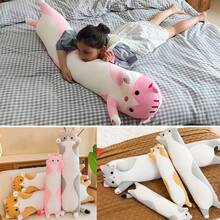 Kekeso Almohada Gigante de Gato de Peluche con Dibujos para el Cuerpo del Gatito, Juguete para NiñOs y Novias (70cm/27.55inch, Gray) - Gris 110 - Ver 4