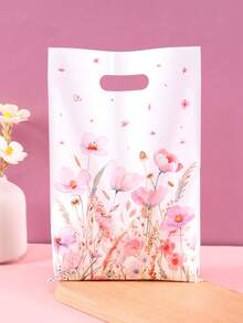 10/20/50pcs Pink Wildflower Gift Bags, Watercolor Floral Countryside Design Party Favor Bags With Handles, Birthday Decor, Holiday Candy Bags, Wedding Bride Party, Gift Packaging Supplies, Retail Shopping Bags And Small Business Supplies, Gift Wrap Bags, Spring Summer Theme Party Supplies - Pink and Purple Wildflowers - View 8