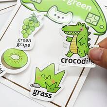 1 Set Color/Number Sorting Toy, 1 Reusable Busy Book, Interactive Educational Learning Sticker Book, Designed For Educational Activities For 3-Year-Old Children, Featuring Color Matching Games Suitable For Thanksgiving, Halloween And Christmas Gifts, Including Cars, Foxes And Other Cute Elements - Multicolor - View 9