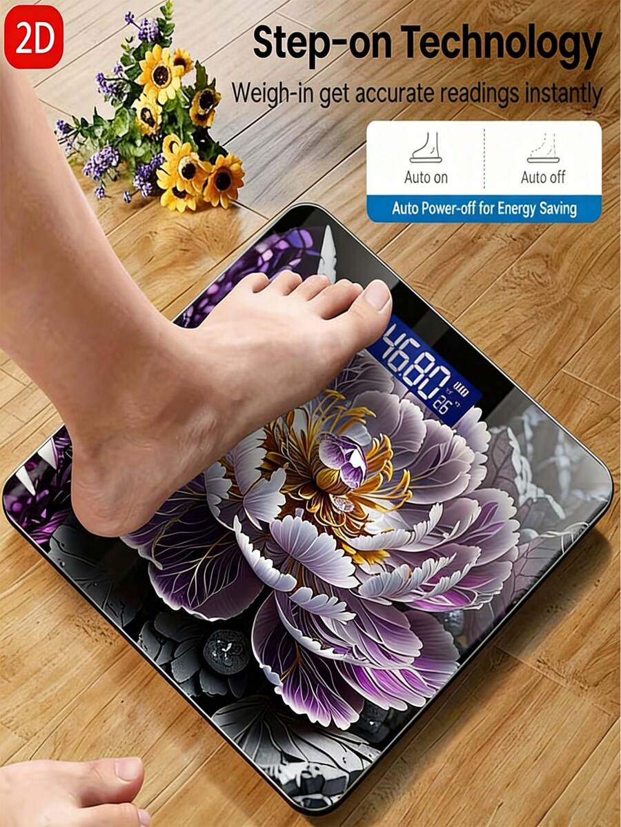 Flat Tempered Glass Electronic Scale, Household Body Weight Scale With LED Display, Convenient And Easy To Use