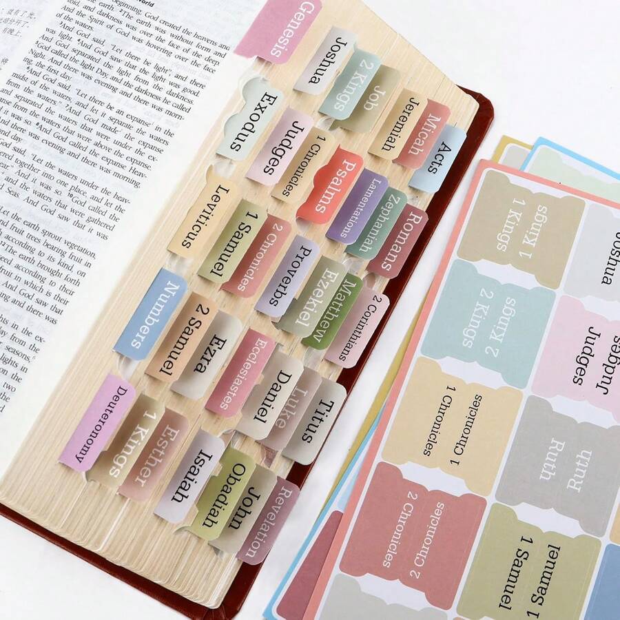 90 Pieces Pink Bible Tabs For Women, Cute Large Print Bible Bookmarks Index Tabs Study Supplies Guide Kit, Small Baptism Christian Gifts For Men Beginner Easy To Read, Gifts For Easter Mother's Day - Haze Morandi - View 1