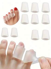 10-1pc Transparent Toe, Comfortable Wrap And Protect Your Toes, Provide Warmth And Breathability. Perfect For Women Wearing High-Top Shoes And High Heels, As Well As People Prone To Injury. Made Of Silicone, Effectively Protect Your Toes. - Multicolor - View 1