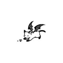 1pc Bat Cat Herbaceous Style Temporary Tattoo Stickers, Korean Y2K Vibe, Water-Resistant & Sweat-Proof, Non-Reflective - Black - View 7