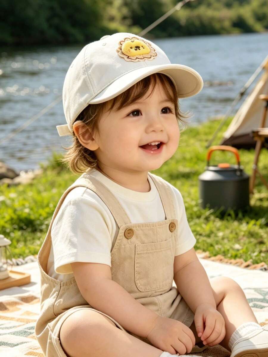 1顶春夏柔软遮阳狮子棒球帽,适合男婴和女婴;多功能秋冬婴儿棒球帽,可爱休闲婴儿帽,防紫外线,适合6-24个月的宝宝户外和公园散步佩戴。 - 多色 - 查看 1