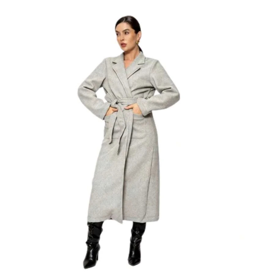 Women's Max Long Overcoat In Brushed Wool Hbd Plus - Sbt-005 - 淺灰色 - 查看 1