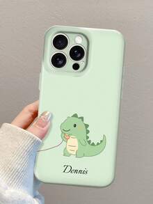 1 Valentinstag Dinosaurier Muster personalisiert für Paare, Name anpassbar, Anti-Sturz Schwarz Komplettlinse, Handyhülle, Freundschaftsgeschenk kompatibel mit Telefon11/12/13/14/15/16/16pro/16plus/17/17air/17pro/17promax25/S25ultra/S25plus/A16/S26/S26ultra/S25plus/ kompatibel mit G85/ 9 - Verschiedenfarbig - Übersicht 6