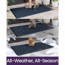 Front Door Mat Outside Entrance Rubber Welcome Floor Mats, Doormat Heavy Duty Non Slip, Dirt Trapper Waterproof Exterior Entry Mats For Patio Entryway Drainage,Home Decor - 藍色 - 查看 5