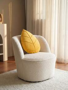 1pc Solid Color Leaf Decorative Throw Pillow, Soft And Comfortable Material, Suitable For Living Room Sofa, Bedroom Bedside, Cushion, Recommended Gift, Yellow - Yellow - View 5