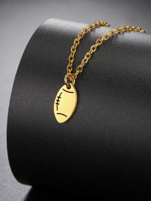 LIKGREAT Fashion Ball Necklace Stainless Steel Jewelry Rugby Charm Pendant Necklaces For Women Men Sports Trinket Choker Gift - Rugby Series - View 1