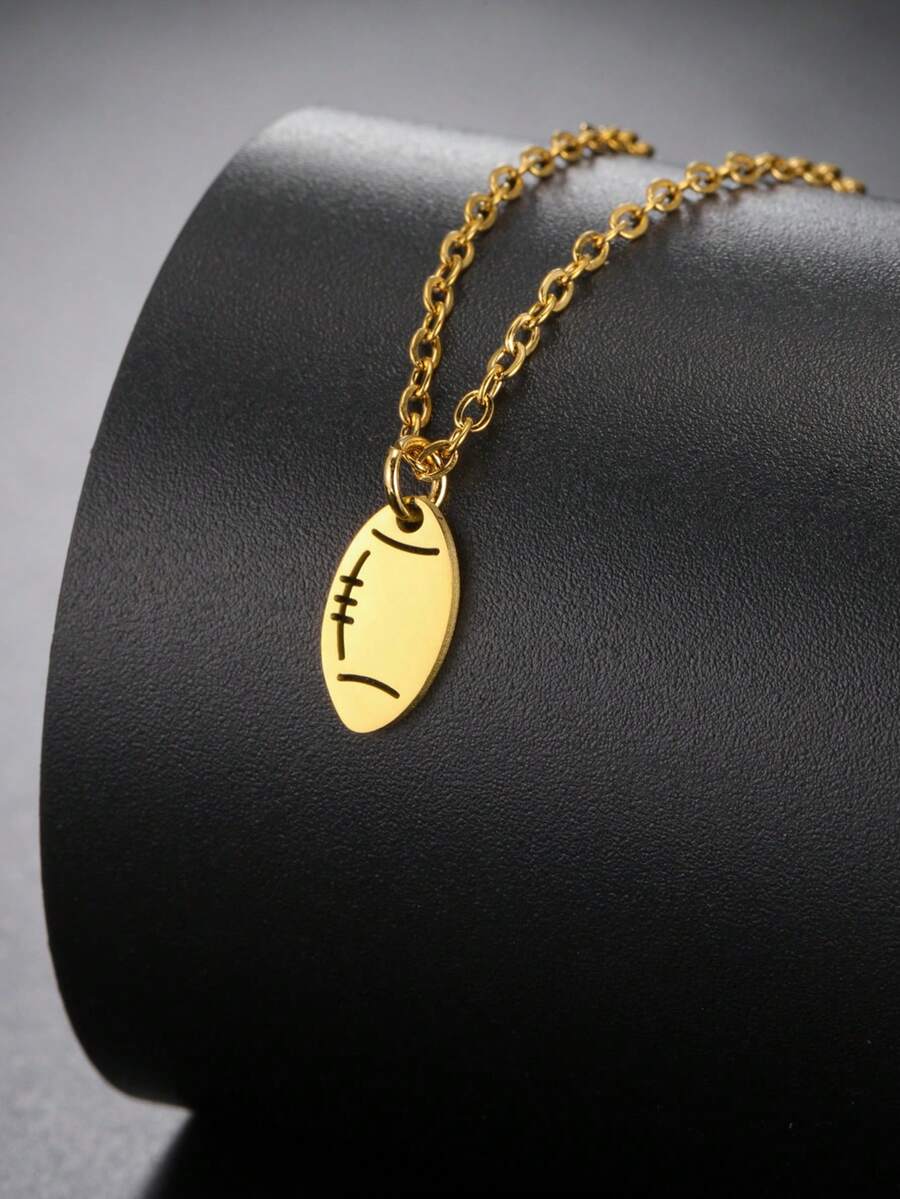 LIKGREAT Fashion Ball Necklace Stainless Steel Jewelry Rugby Charm Pendant Necklaces For Women Men Sports Trinket Choker Gift - Rugby Series - View 1