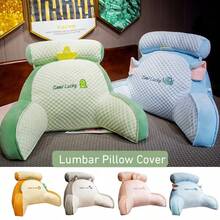 Single Lumbar Support Cushion For Reading In Bed, Designed For Backrest And Arm Support - Grey(Dog)-l - View 2