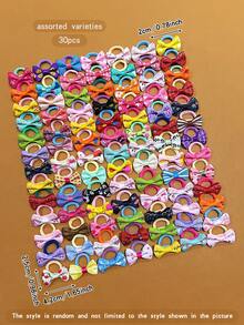 30 piezas de pinzas para el cabello con lazo de colores surtidos, accesorios para el cabello lindos - Multicolor - Ver 2