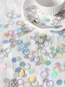 100pcs Colorful Ring Ribbon Decorations, Suitable For Wedding, Birthday Party, Desk Decor, Back To School, Valentine's Day, Bachelor/Bachelorette Party - Multicolor - View 2