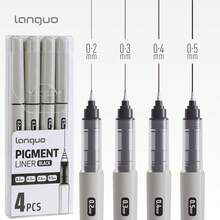 4支黑色0.2mm/0.3mm/0.4mm/0.5mm细头马克笔，适用于钥匙标记、绘画、思维导图、图表、子弹笔记、服装DIY、设计制图和注释。 - 彩色 - 查看 1