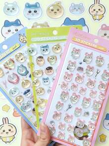 Cute Cartoon-Shaped Cute And Transparent Three-Dimensional Solid Crystal Relief Glue Sticker For Cute And Soft And Cuddly Handbook Decoration. - Multicolor - View 10